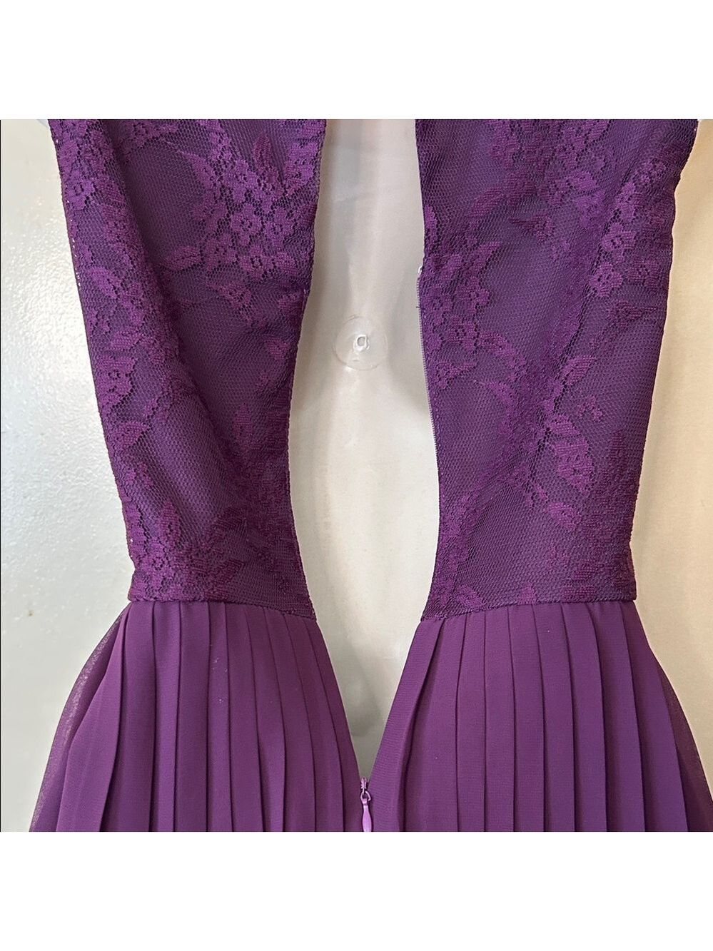 Speechless Lace Pleated Mini Dress in Rich Purple size 7 juniors - Picture 10 of 12